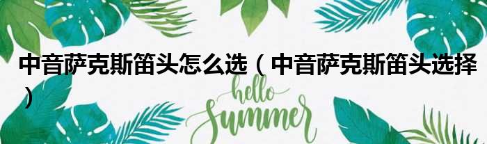 中音萨克斯笛头怎么选（中音萨克斯笛头选择）