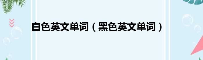 白色英文单词（黑色英文单词）