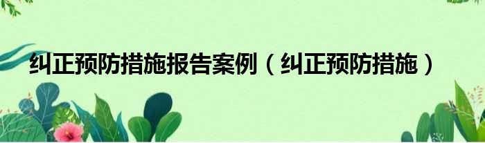 纠正预防措施报告案例（纠正预防措施）