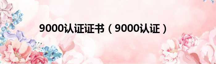 9000认证证书（9000认证）