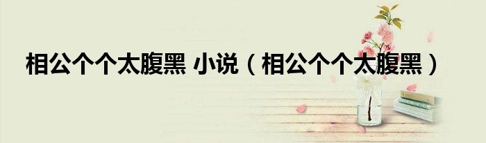 相公个个太腹黑 小说（相公个个太腹黑）