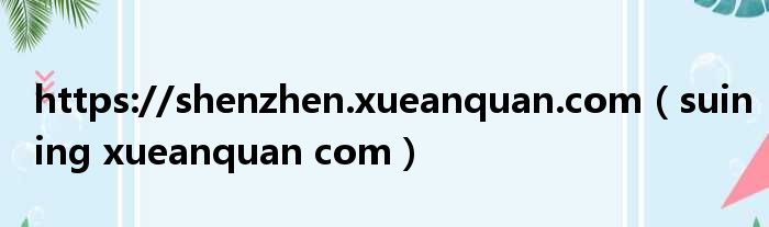 https://shenzhen.xueanquan.com（suining xueanquan com）