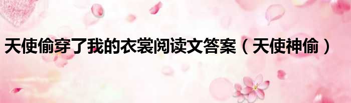 天使偷穿了我的衣裳阅读文答案（天使神偷）