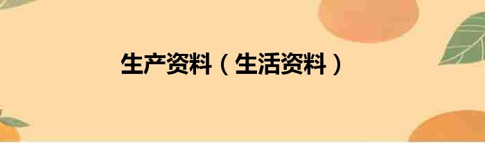 生产资料（生活资料）