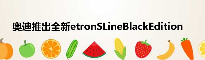 奥迪推出全新etronSLineBlackEdition