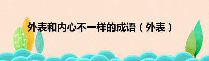 外表和内心不一样的成语（外表）