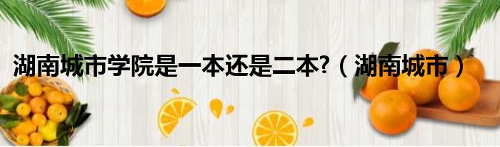 湖南城市学院是一本还是二本?（湖南城市）