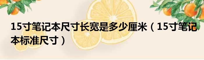 15寸笔记本尺寸长宽是多少厘米（15寸笔记本标准尺寸）