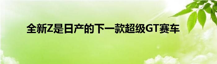 全新Z是日产的下一款超级GT赛车
