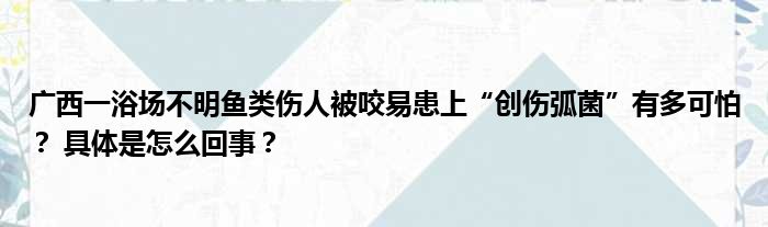 广西一浴场不明鱼类伤人被咬易患上“创伤弧菌”有多可怕？ 具体是怎么回事？
