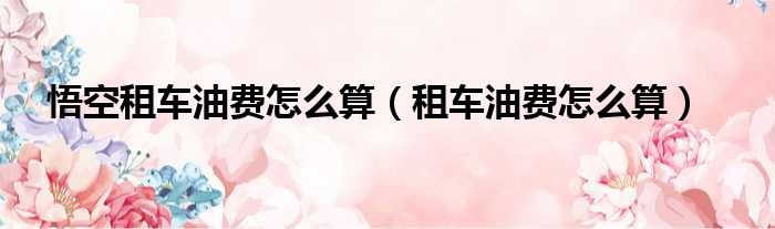 悟空租车油费怎么算（租车油费怎么算）