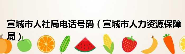 宣城市人社局电话号码（宣城市人力资源保障局）
