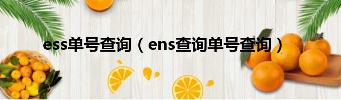 ess单号查询（ens查询单号查询）
