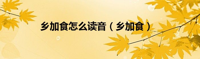 乡加食怎么读音（乡加食）