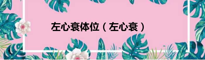 左心衰体位（左心衰）