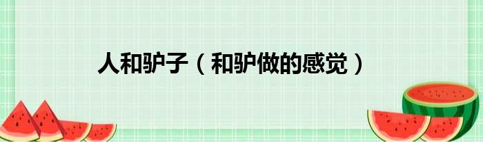 人和驴子（和驴做的感觉）