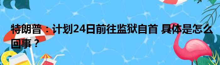 特朗普：计划24日前往监狱自首 具体是怎么回事？