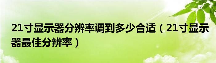 21寸显示器分辨率调到多少合适（21寸显示器最佳分辨率）