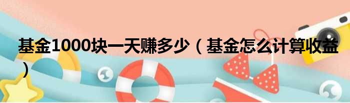 基金1000块一天赚多少（基金怎么计算收益）