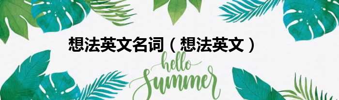 想法英文名词（想法英文）