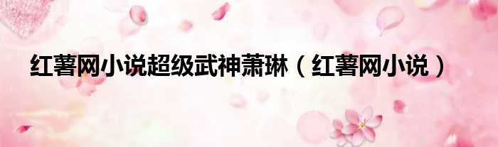 红薯网小说超级武神萧琳（红薯网小说）