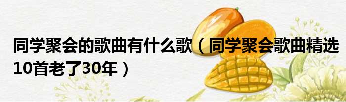 同学聚会的歌曲有什么歌（同学聚会歌曲精选10首老了30年）