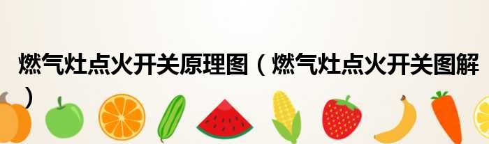 燃气灶点火开关原理图（燃气灶点火开关图解）