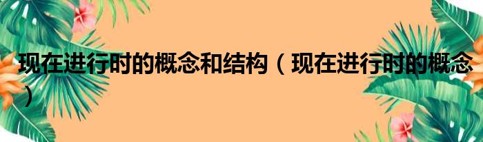 现在进行时的概念和结构（现在进行时的概念）