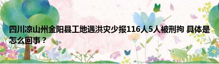 四川凉山州金阳县工地遇洪灾少报116人5人被刑拘 具体是怎么回事？