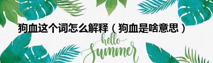 狗血这个词怎么解释（狗血是啥意思）