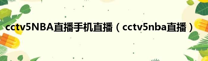 cctv5NBA直播手机直播（cctv5nba直播）
