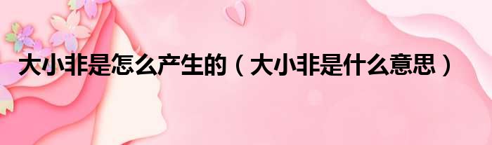 大小非是怎么产生的（大小非是什么意思）