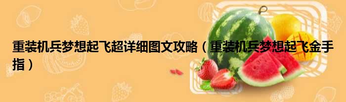 重装机兵梦想起飞超详细图文攻略（重装机兵梦想起飞金手指）