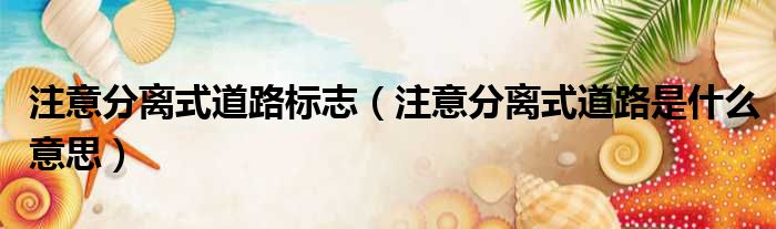 注意分离式道路标志（注意分离式道路是什么意思）