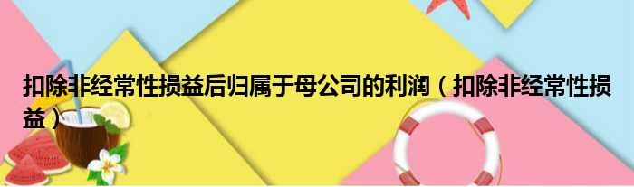 扣除非经常性损益后归属于母公司的利润（扣除非经常性损益）
