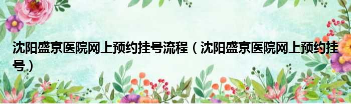 沈阳盛京医院网上预约挂号流程（沈阳盛京医院网上预约挂号）