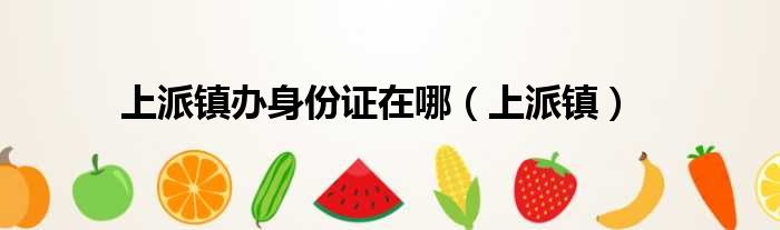 上派镇办身份证在哪（上派镇）