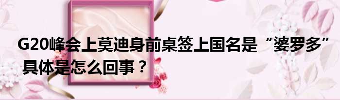 G20峰会上莫迪身前桌签上国名是“婆罗多” 具体是怎么回事？