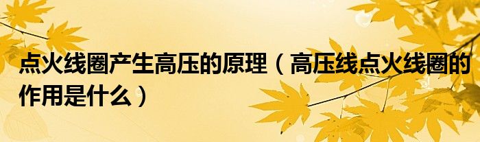 点火线圈产生高压的原理（高压线点火线圈的作用是什么）
