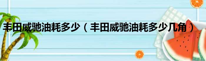 丰田威驰油耗多少（丰田威驰油耗多少几角）