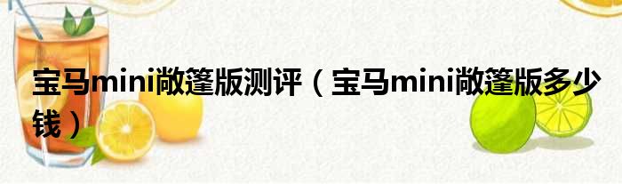 宝马mini敞篷版测评（宝马mini敞篷版多少钱）