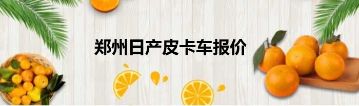 郑州日产皮卡车报价
