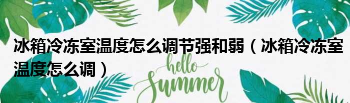 冰箱冷冻室温度怎么调节强和弱（冰箱冷冻室温度怎么调）