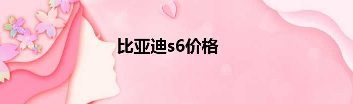 比亚迪s6价格
