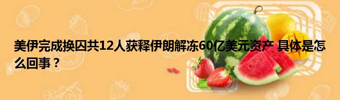 美伊完成换囚共12人获释伊朗解冻60亿美元资产 具体是怎么回事？