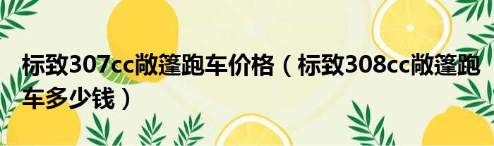 标致307cc敞篷跑车价格（标致308cc敞篷跑车多少钱）