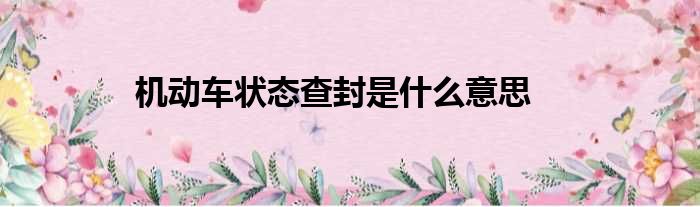 机动车状态查封是什么意思