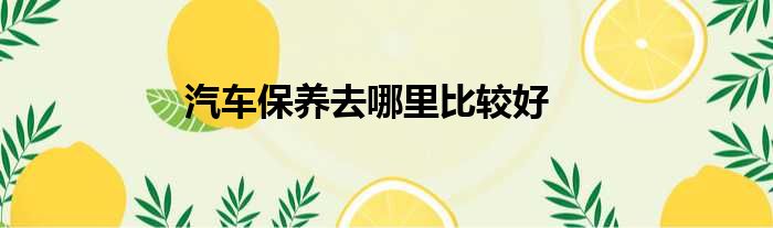 汽车保养去哪里比较好