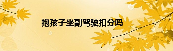 抱孩子坐副驾驶扣分吗