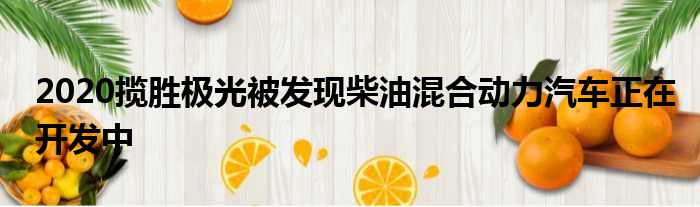 2020揽胜极光被发现柴油混合动力汽车正在开发中